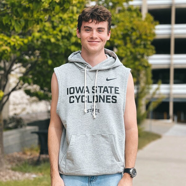 Nike® I-State Cyclones Gray Sleeveless Hoodie